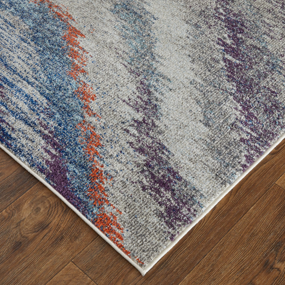 Weave & Wander Adelmo Abstract Contemporary Rug, Multi/Gray, 10'x14'