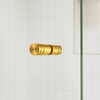 58.25"x62" Frameless Shower Bath Door Wall Hinge, Satin Brass