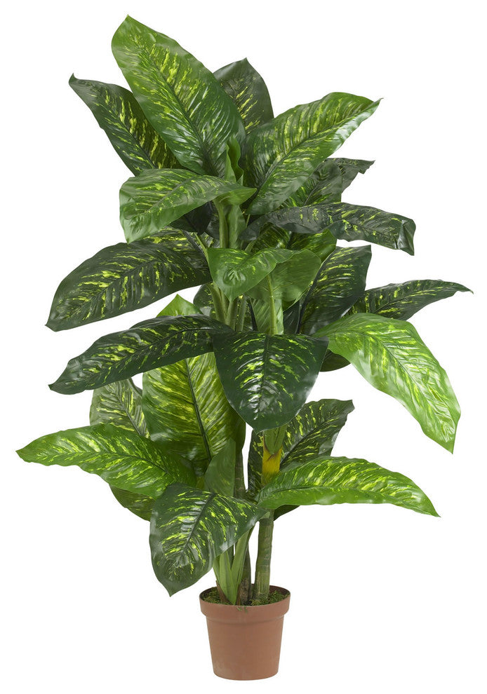 5' Dieffenbachia Silk Plant, Real Touch