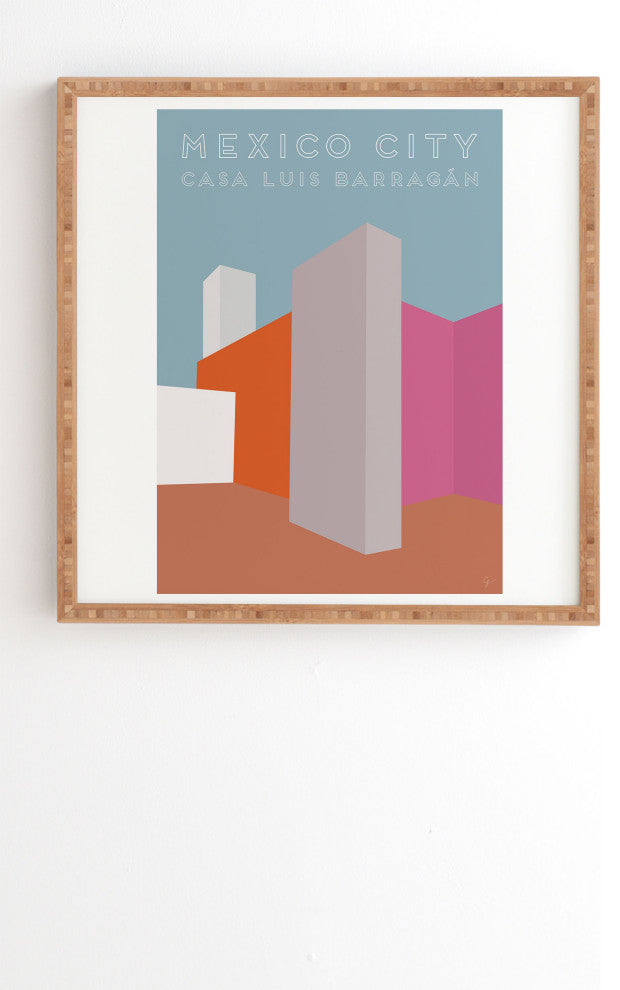 Lyman Creative Co Mexico City Casa Luis Barragan travel poster Framed Wall Art