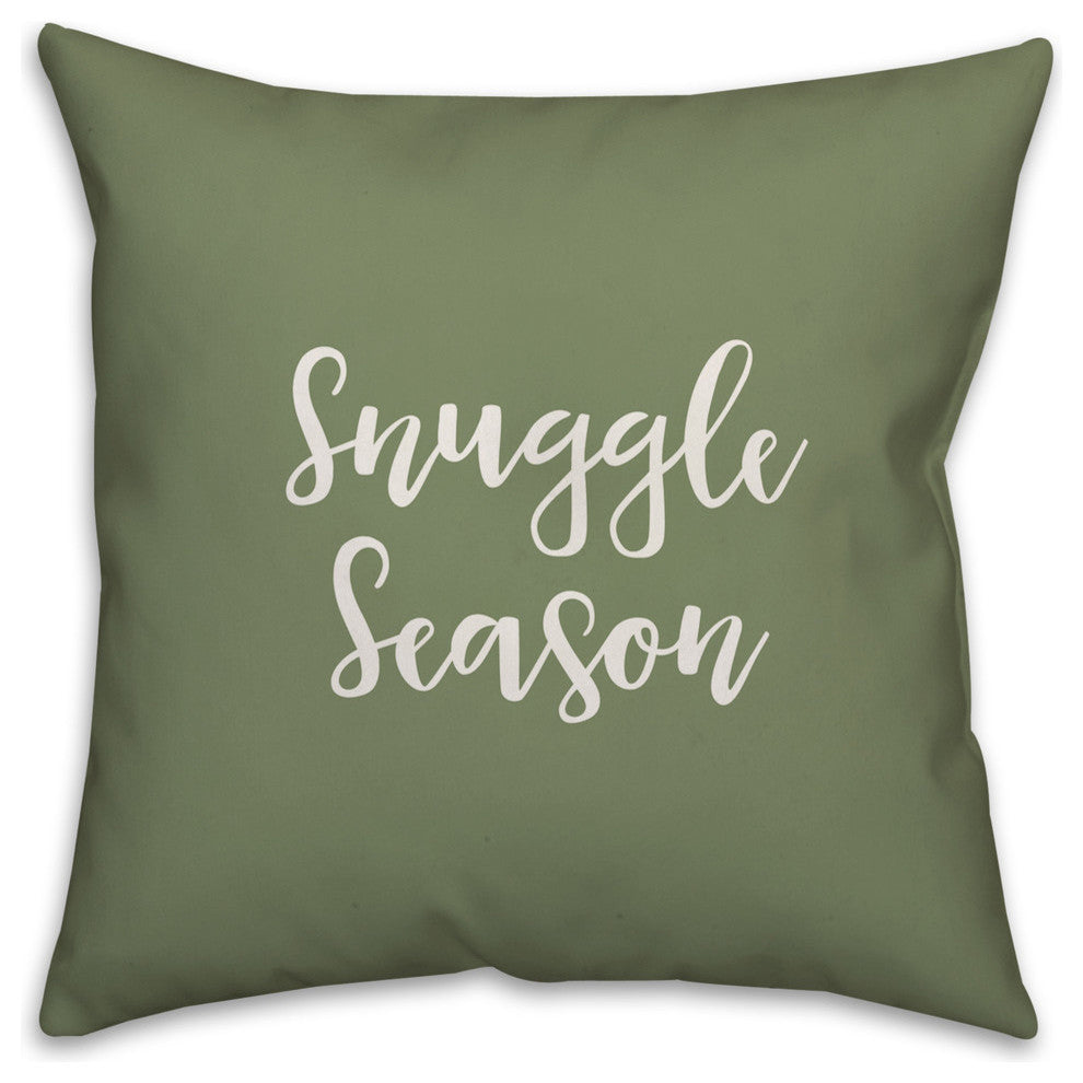 Snuggle Season in Green 18x18 Throw Pillow
