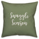 Snuggle Season in Green 18x18 Throw Pillow