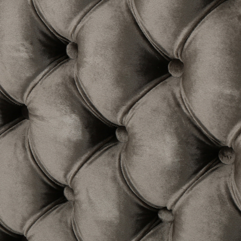 GDF Studio Hunter Tufted Fabric Queen/ Full Headboard, Gray