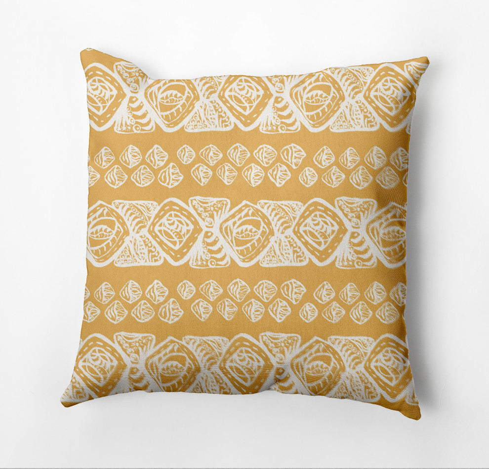 Tribal Geo Pillow, Yellow, 20"x20"