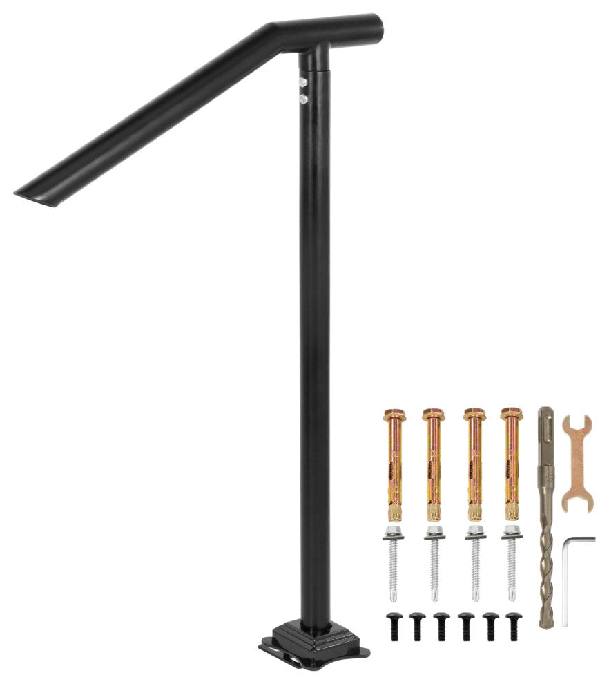 VEVOR 1-3 Step Handrail Railing for Steps Steel 330LBS Capacity with Screw Kit
