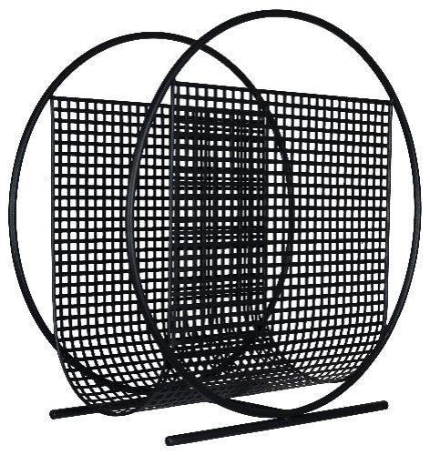 Black Geometric Grid Magazine Holder