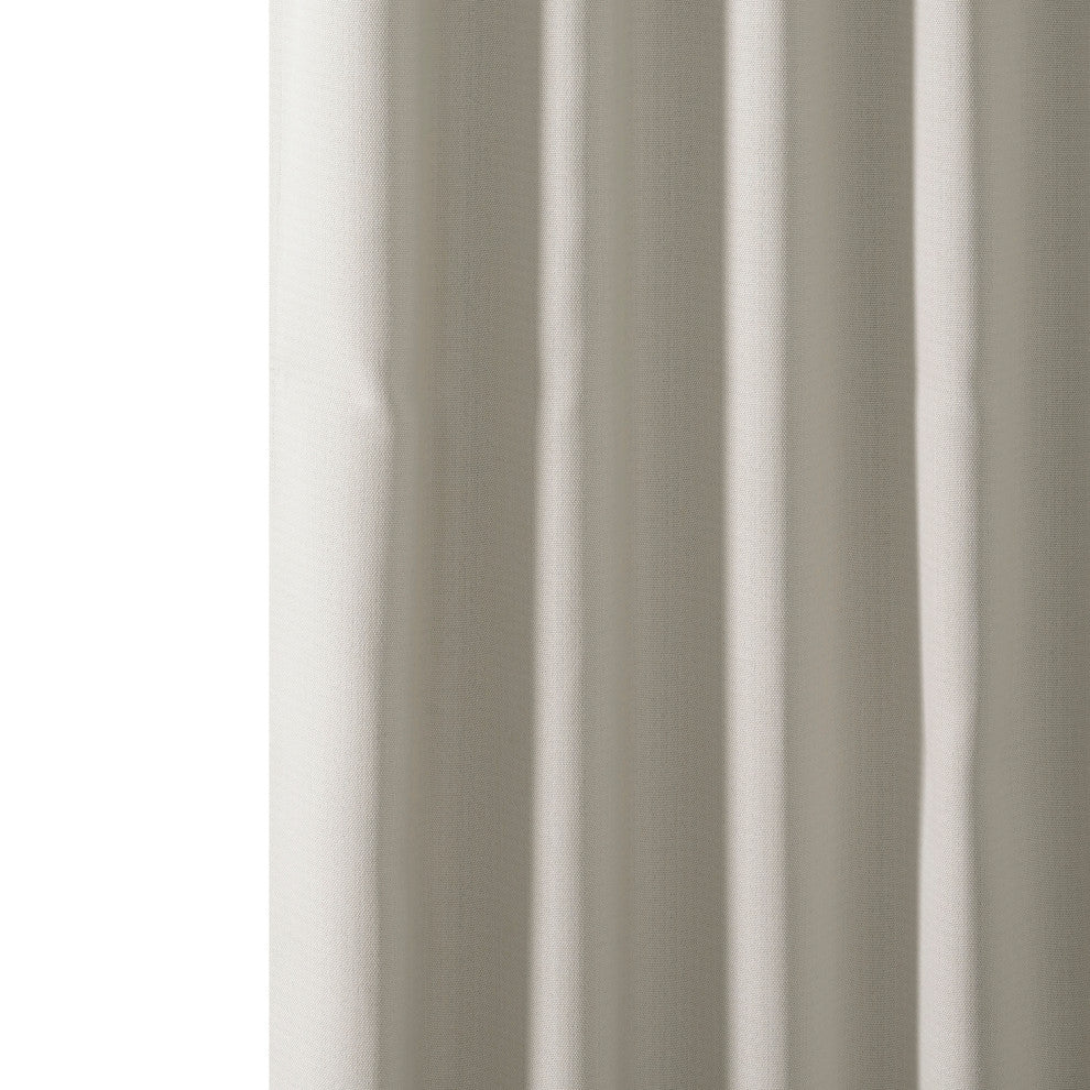 Faux Linen Darkening Curtain Single Panel, Birch, 50"x108"