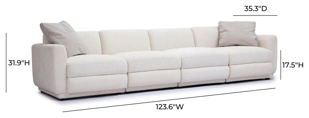 Perry  Chenille Modular Sofa, Long Sofa