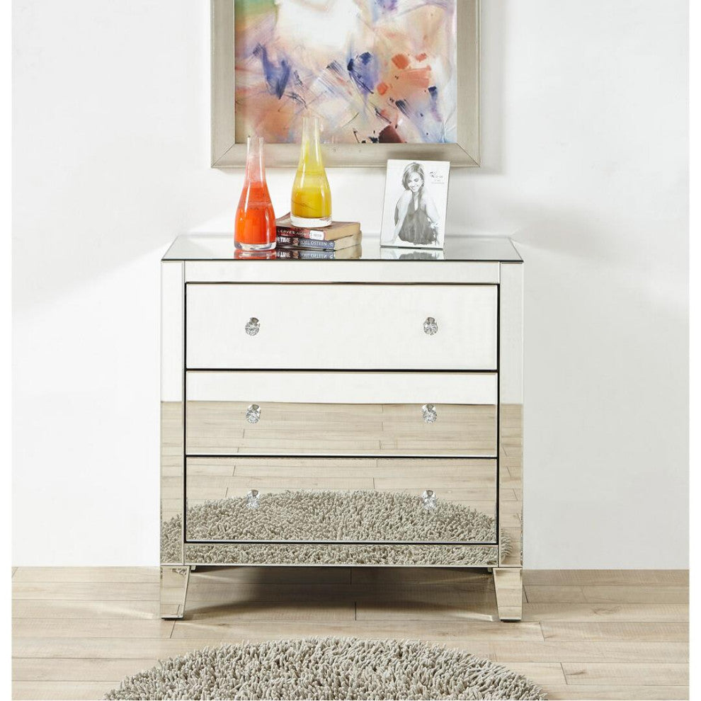 3 Drawers Dresser 32 X16 X 32" In Clear Mirror