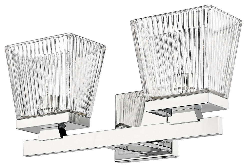 Zlite 1936-2V-CH 2-Light Vanity, Clear
