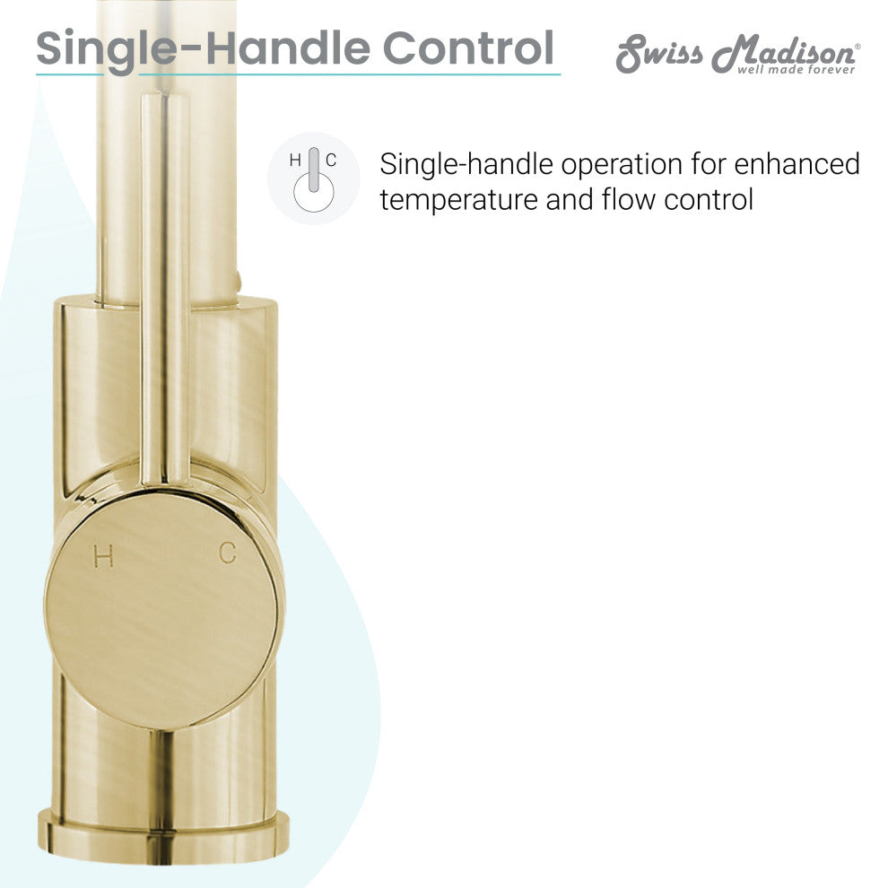 Nouvet Single Handle, Pull-Down Kitchen Faucet, Brushed Gold