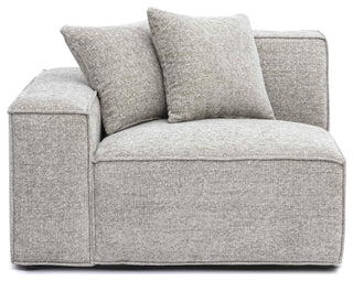 Mindy Chenille Basketweave Left Arm Facing Corner Chair, Taupe