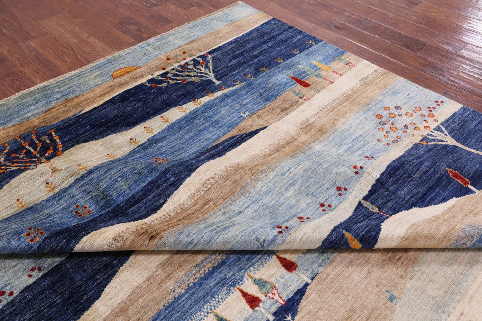 9' 1" X 12' 0" Hand Knotted Tribal Persian Gabbeh Rug Q7930