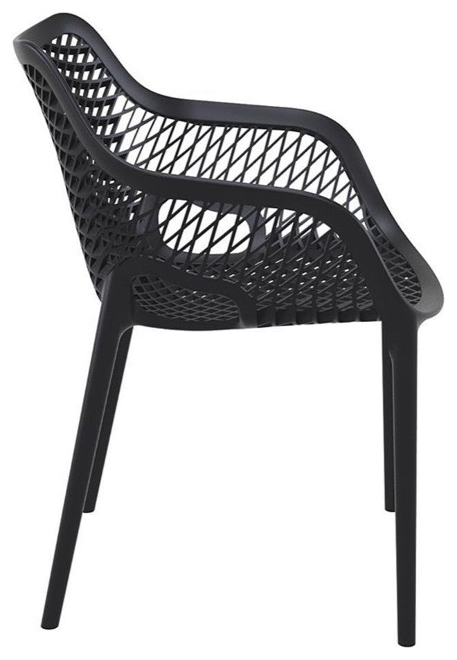 Compamia Air XL Outdoor Patio Dining Arm Chair in Black