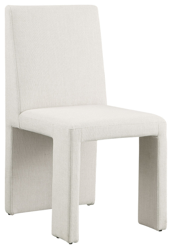 Benson Upholstered Dining Chair, Cream, Linen Texured Fabric