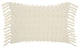 Tassel Detailed White Lumbar Pillow