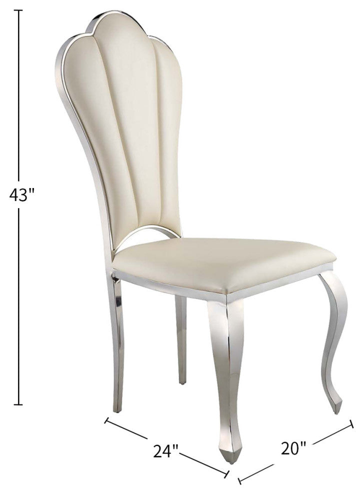 Set of 2 PU Side Chair, Beige