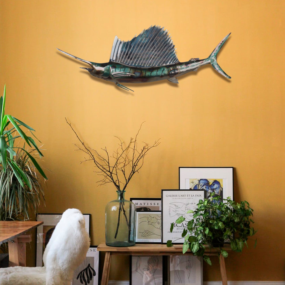 Swordfish Metal Wall Art, 32"X12"