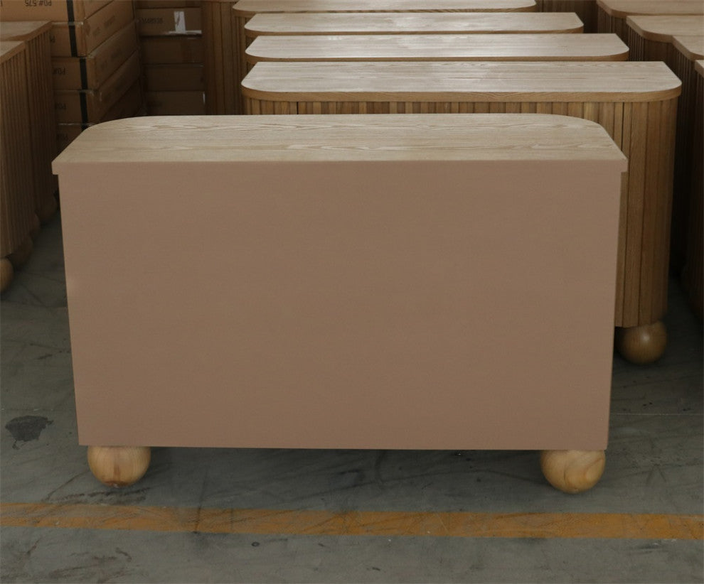 Lucca Fluted Accent Cabinet With Ball Legs