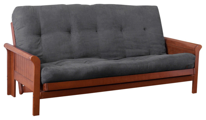 Blazing Needles Vitality 7" Microsuede Full Futon Mattress, Steel Grey
