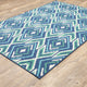 Madelina Ikat Diamonds Navy and Green Indoor or Outdoor Area Rug, 5'3"x7'6"