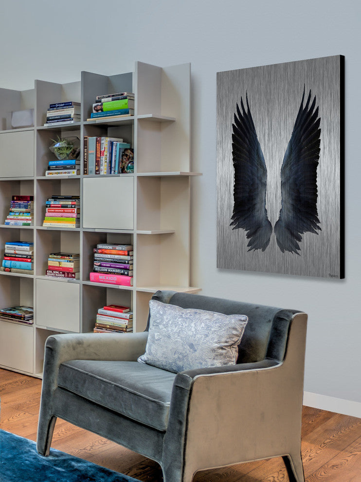 "Black Wings" Print on Brushed Aluminum, 24"x36"