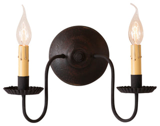 Ashford Wall Sconce in Black over Red 9 Inches High