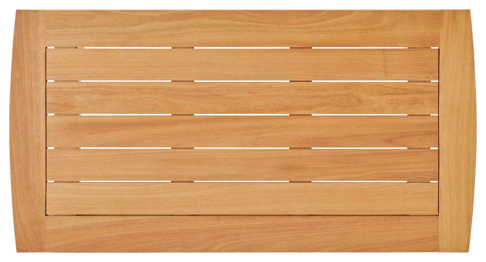 Lounge Coffee Table, Rectangular, Wood, Brown Natural, Modern, Outdoor Patio