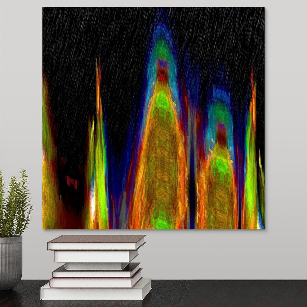 "Spring Rain I" Wrapped Canvas Art Print, 16"x16"x1.5"