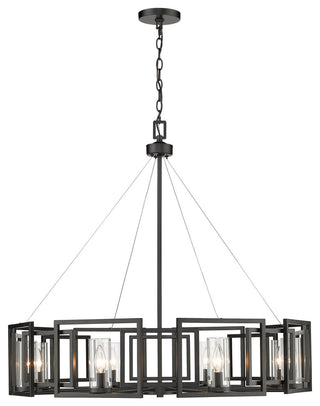 Golden Lighting 6068-8 Marco 8 Light 36\"W Taper Candle Style - Matte Black