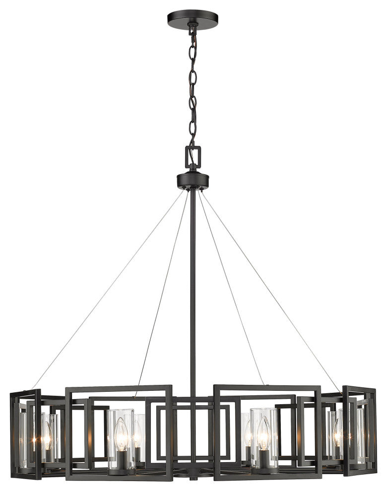 Golden Lighting 6068-8 Marco 8 Light 36\"W Taper Candle Style - Matte Black