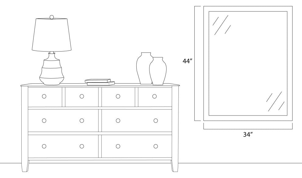 Woodford Framed Wall Mirror, Nickel, 34"x44"