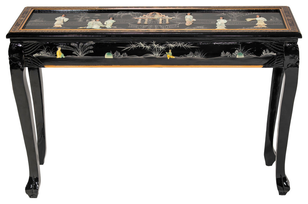Black Lacquer Hall Table Royal Ladies