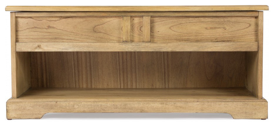 Natural Wood Classic Bench With Storage