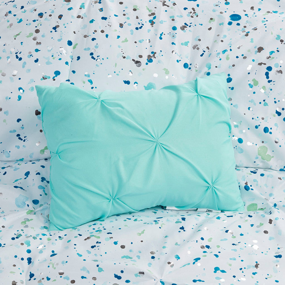 Intelligent Design Abby Glam Bedding Set, Aqua Blue, Twin/Twin Xl, Comforter Set