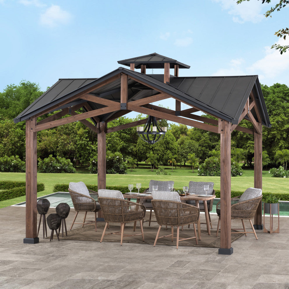 Sunjoy Bella 12.5'x12.5' Cedar Framed Gazebo