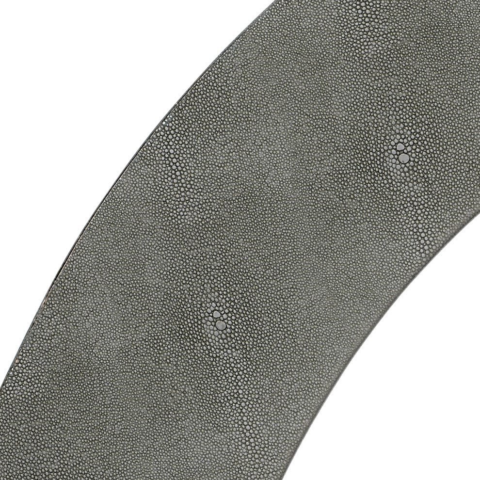 Chester Shagreen Round Mirror, Grey