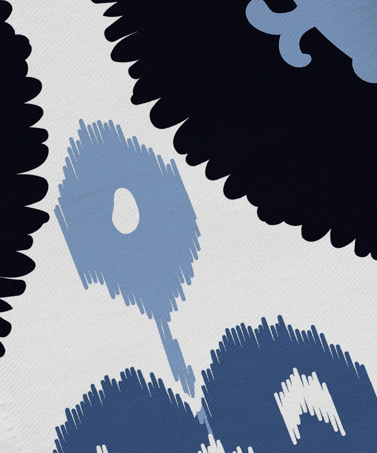 Boho , Geometric Print Napkin, Navy Blue, Set of 4