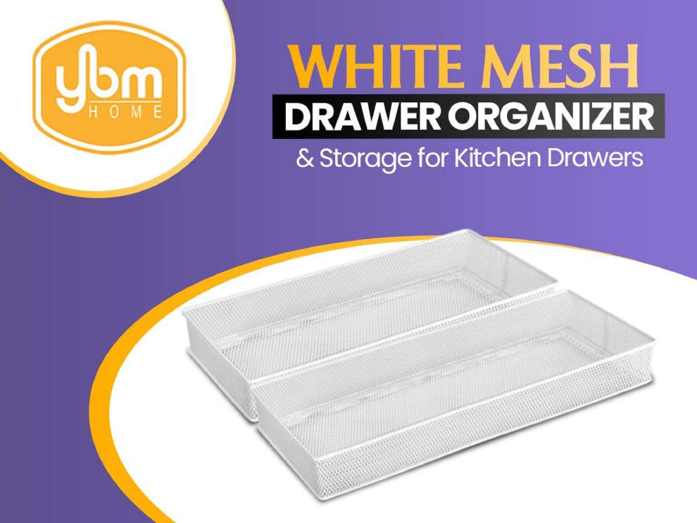 Silver Mesh Desk Drawer Organizer Tray Multipurpose Storage Holder, 3x12x2, 12