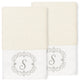 Linum Home Turkish Cotton Monica 2-Piece Embellished Hand Towel Set, Cream