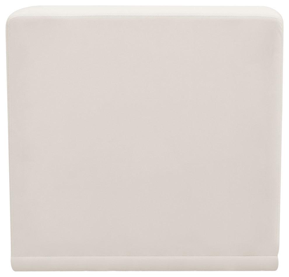 Relax Velvet Upholstered Armless Chair, Cream