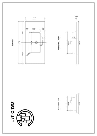 OSLO Wall Mount Modern Bathroom Vanity, 48"