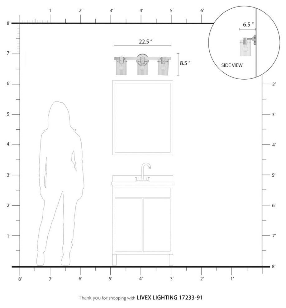 Munich 3 Light Brushed Nickel Vanity Sconce