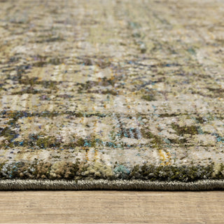 Adeline Distressed Floral Traditions Green and  Multi Area Rug, 2'6"x12'