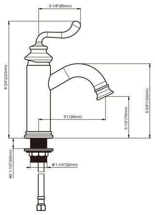 Dowell 8001/001 Series Single Handle Bathroom Faucet