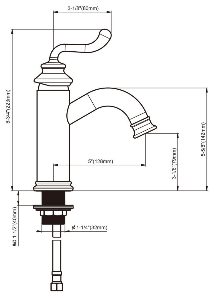 Dowell 8001/001 Series Single Handle Bathroom Faucet
