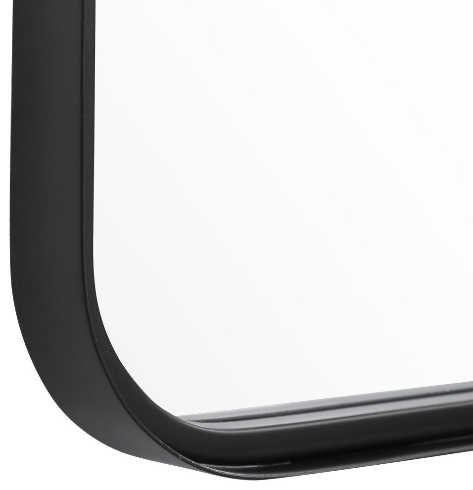 38" Industrial Black Metal Mirror