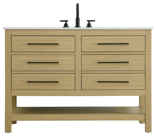 Home Living 48" Single Bathroom Vanity, Honey Brown