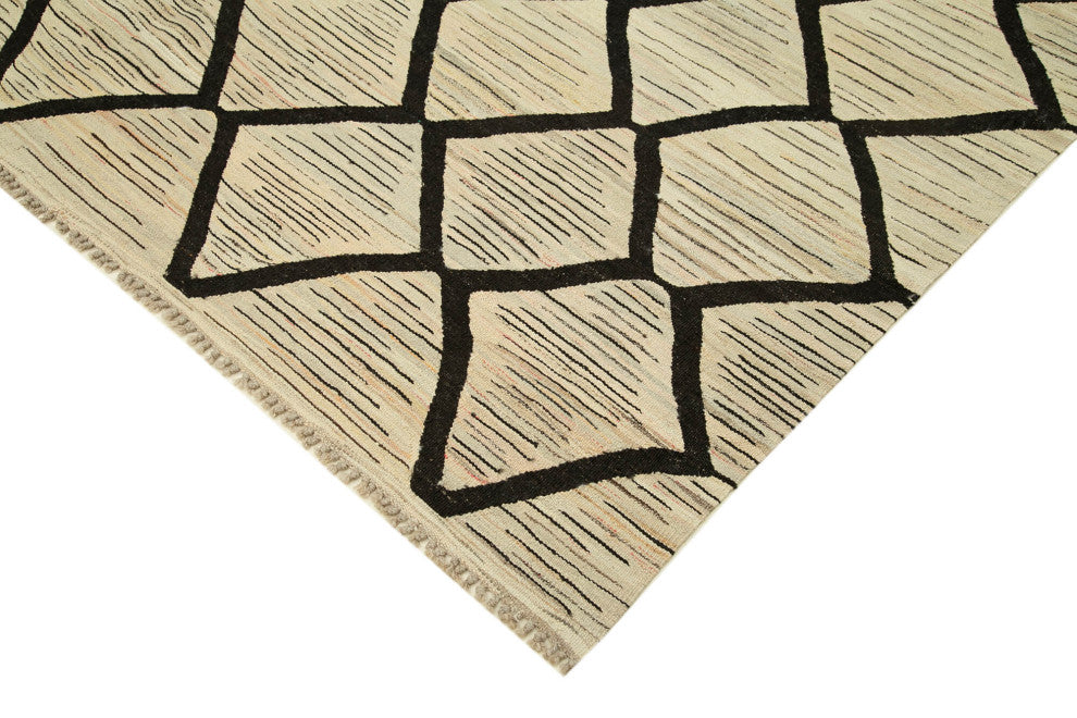 Rug N Carpet - Handmade Turkish 8' 1'' x 10' 0'' Modern Design Wool Kilim Rug