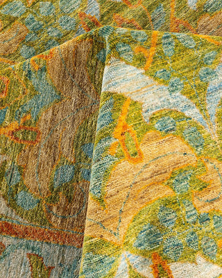 Overdyed, One-of-a-Kind Hand-Knotted Area Rug Green, 8'10"x12'3"